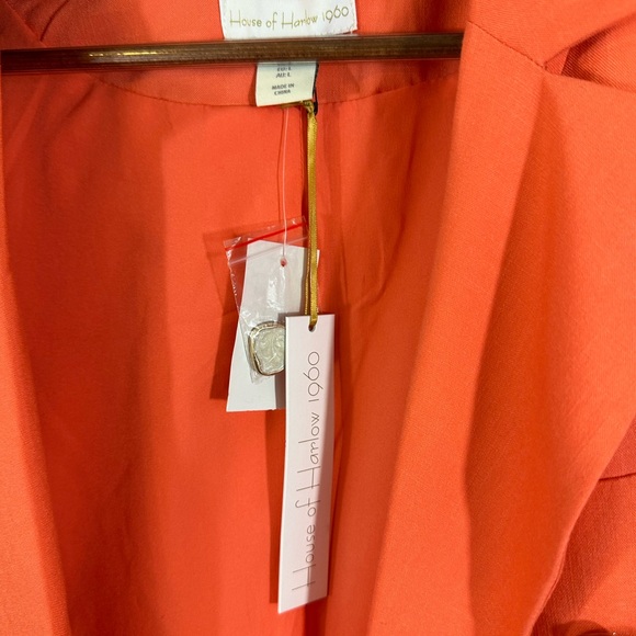 HOUSE OF HARLOW 1960 Orange Button Career Blazer Sz L - Picture 4 of 4